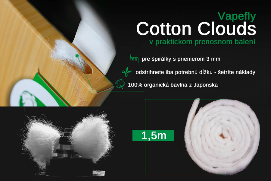 Vata Cotton Clouds organická bavlna od Vapefly (www.e-smoke.sk)